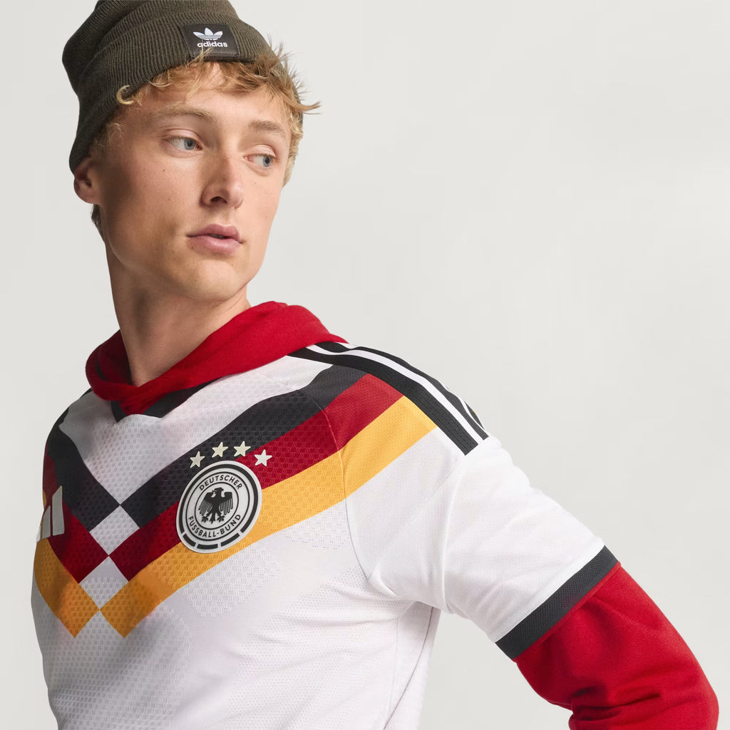 Maillot domicile Allemagne 2026 officiel de la marque Ethan Business, design blanc authentique pour fans de football allemand.