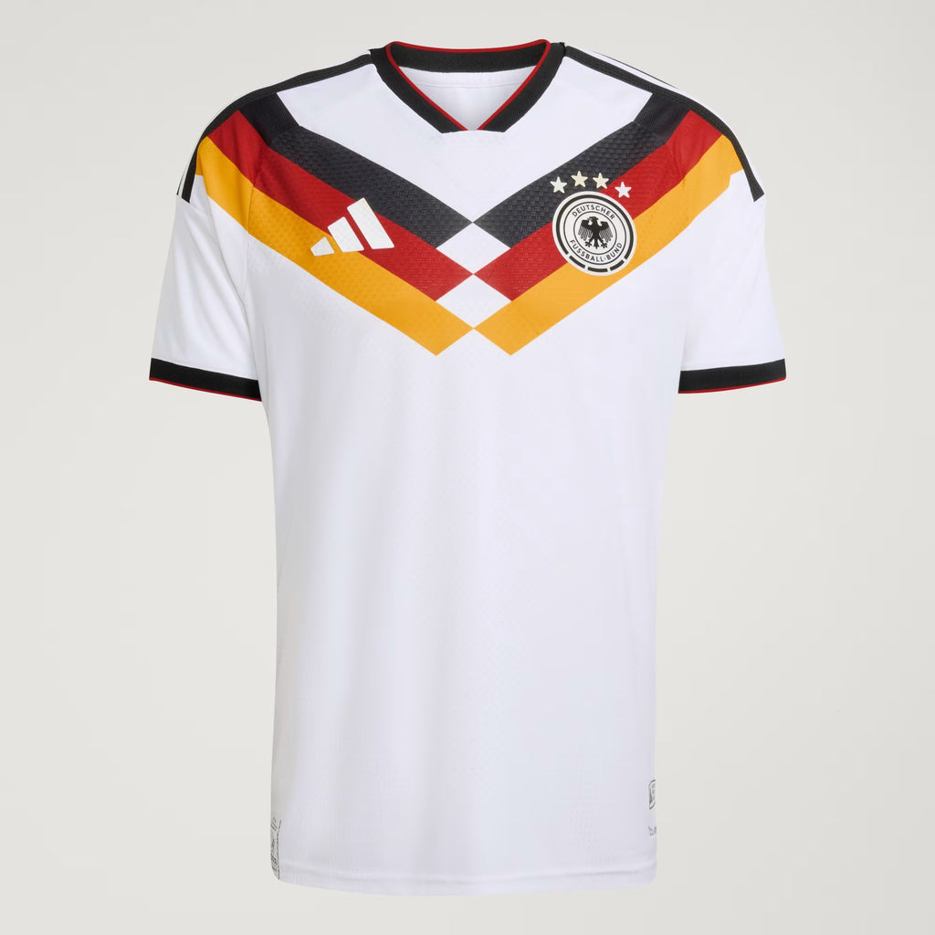 Maillot domicile Allemagne 2026 officiel de la marque Ethan Business, design blanc authentique pour fans de football.