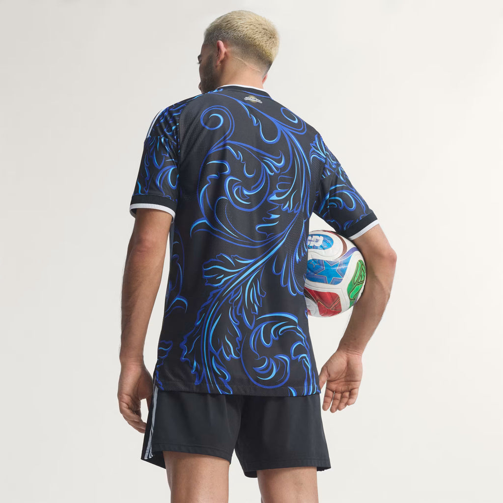Maillot extérieur de football Argentine 2026 officiel, design premium noir, fabriqué par Ethan Business, maillots club authentique